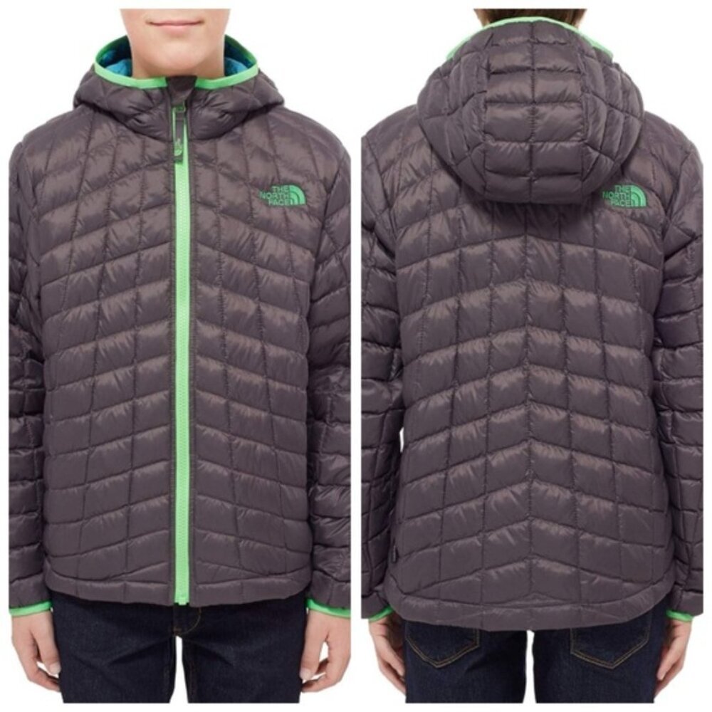 The North Face ThermoBall Hooded Jacket Down Packable Warm Zip Lightweight Boy M